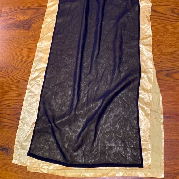 🌷100% Silk🌷 Beautiful Rare Vintage Ao Dais Black & Gold Bead Detail Dress - Picture 9 of 11